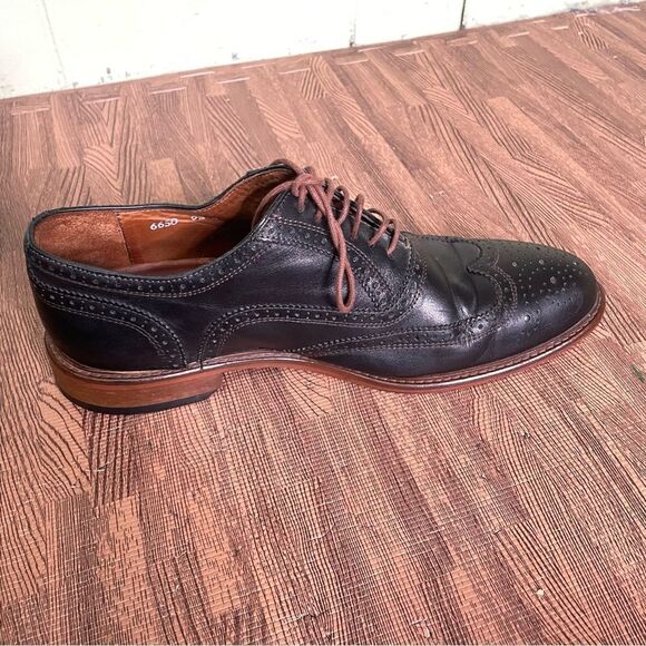 Mercanti Fiorentini Mens Size 9.5M Wingtips‎ Cuoio Black Retail $325 Italy - Picture 10 of 11